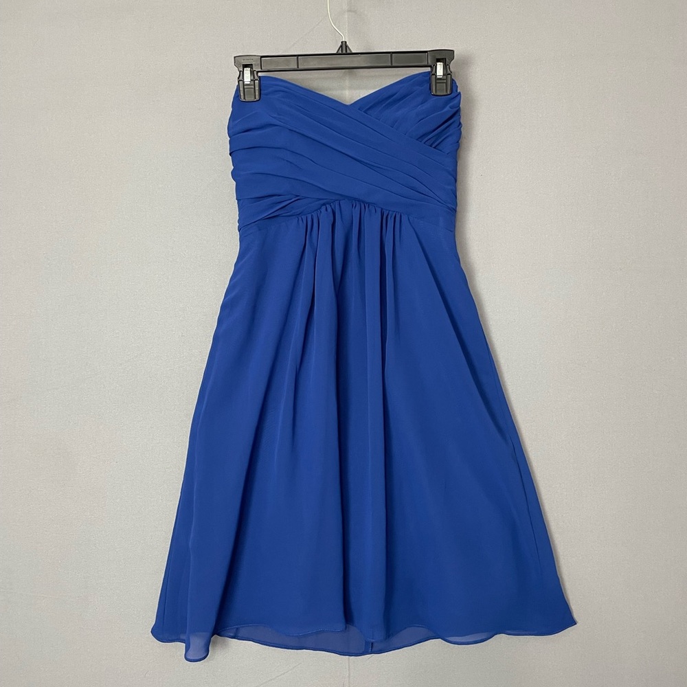NWT Alfred Angelo Blue Chiffon Sleeveless Dress Bridesmaid